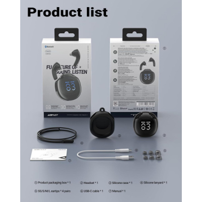 Навушники Acefast T9 Obsidian Black (6974316282570)
