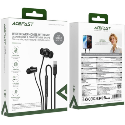 Навушники Acefast L10 USB-C Black (6974316285335)