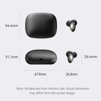 Навушники VENTION Tiny Earbuds T13 Black (NBNB0)