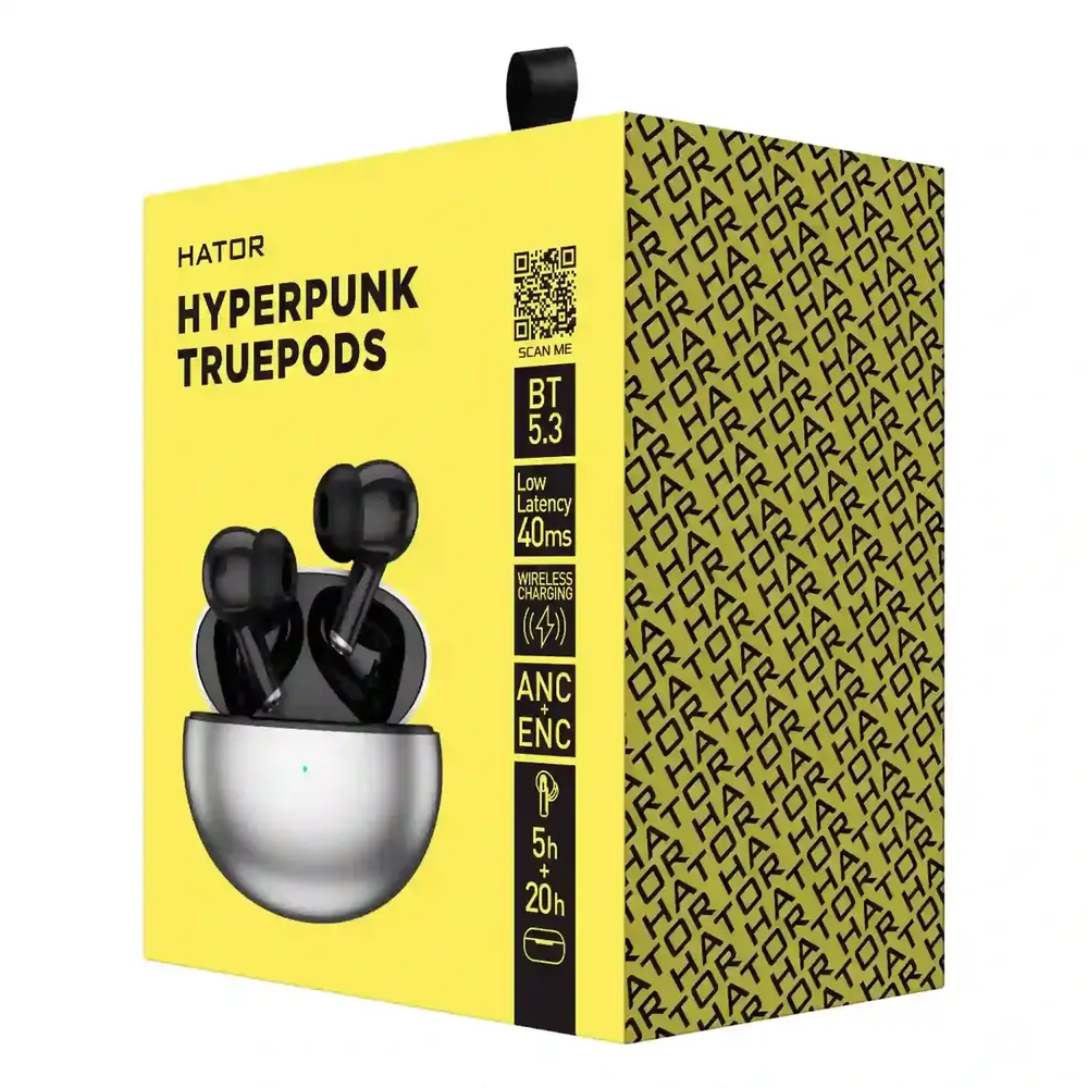 Bluetooth-гарнiтура Hator Hyреrpunk Truedots SyncHUB Black (HTA430)