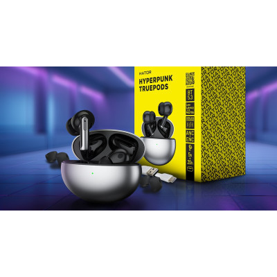 Bluetooth-гарнiтура Hator Hyреrpunk Truedots SyncHUB Black (HTA430)