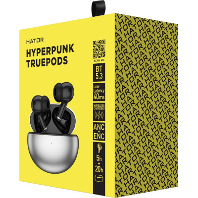 Bluetooth-гарнiтура Hator Hyреrpunk Truedots SyncHUB Black (HTA430)