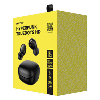 Bluetooth-гарнiтура Hator Hyреrpunk Truedots HD SyncHUB Black (HTA411)