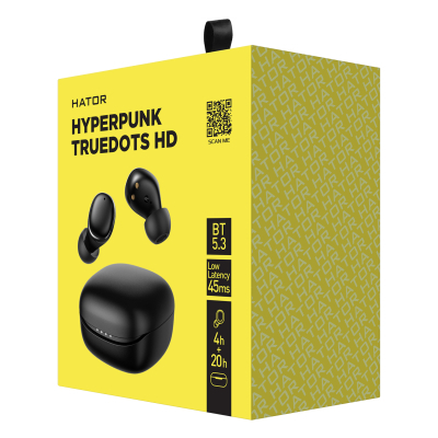Bluetooth-гарнiтура Hator Hyреrpunk Truedots HD SyncHUB Black (HTA411)