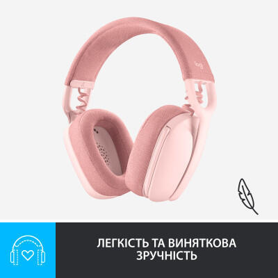 Bluetooth-гарнітура Logitech Zone Vibe 100 Wireless Rose (981-001224)
