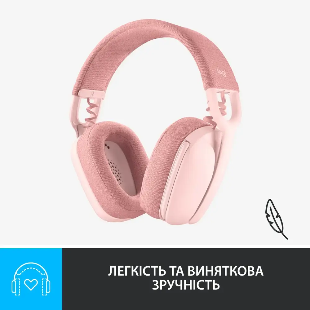 Bluetooth-гарнітура Logitech Zone Vibe 100 Wireless Rose (981-001224)