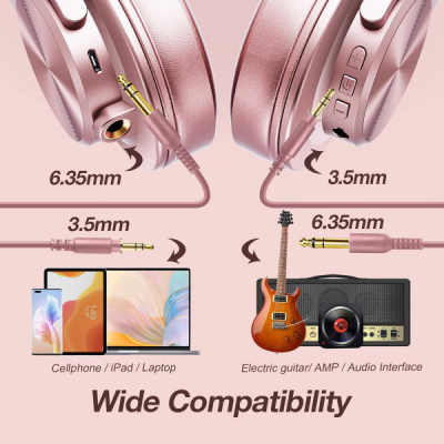 Навушники OneOdio Fusion A70 Bluetooth+3,5мм/6,35мм Rose/Gold (A70 Rose Gold)