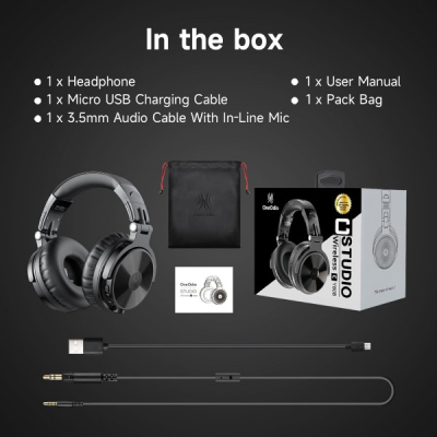 Навушники OneOdio Studio Pro C Bluetooth+3,5мм Black (Pro C Black)