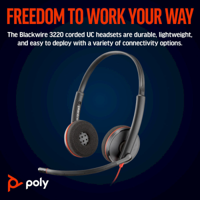 Навушники Poly Blackwire 3220 USB-A/C (8X228AA)