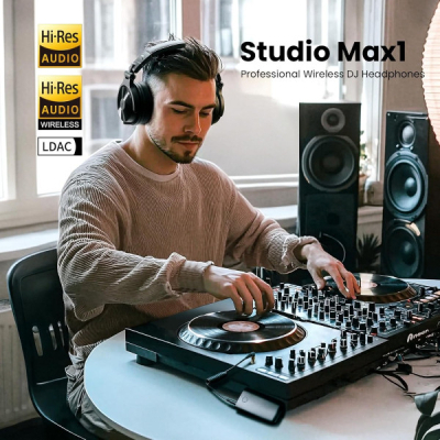 Навушники OneOdio Studio Max 1 Bluetooth Hi-Res Wireless/LDAC +3,5мм/6,35мм Audio (Studio Max 1 Blac