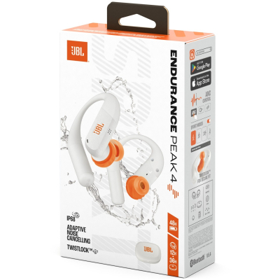 Bluetooth-гарнітура JBL Endurance Peak 4 White (JBLENDUPEAK4WHT)