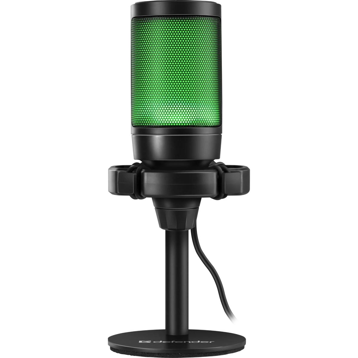 Ігровий стрім мікрофон Defender Impulse GMC 600 USB, RGB, 1.8м чорний (64660)
