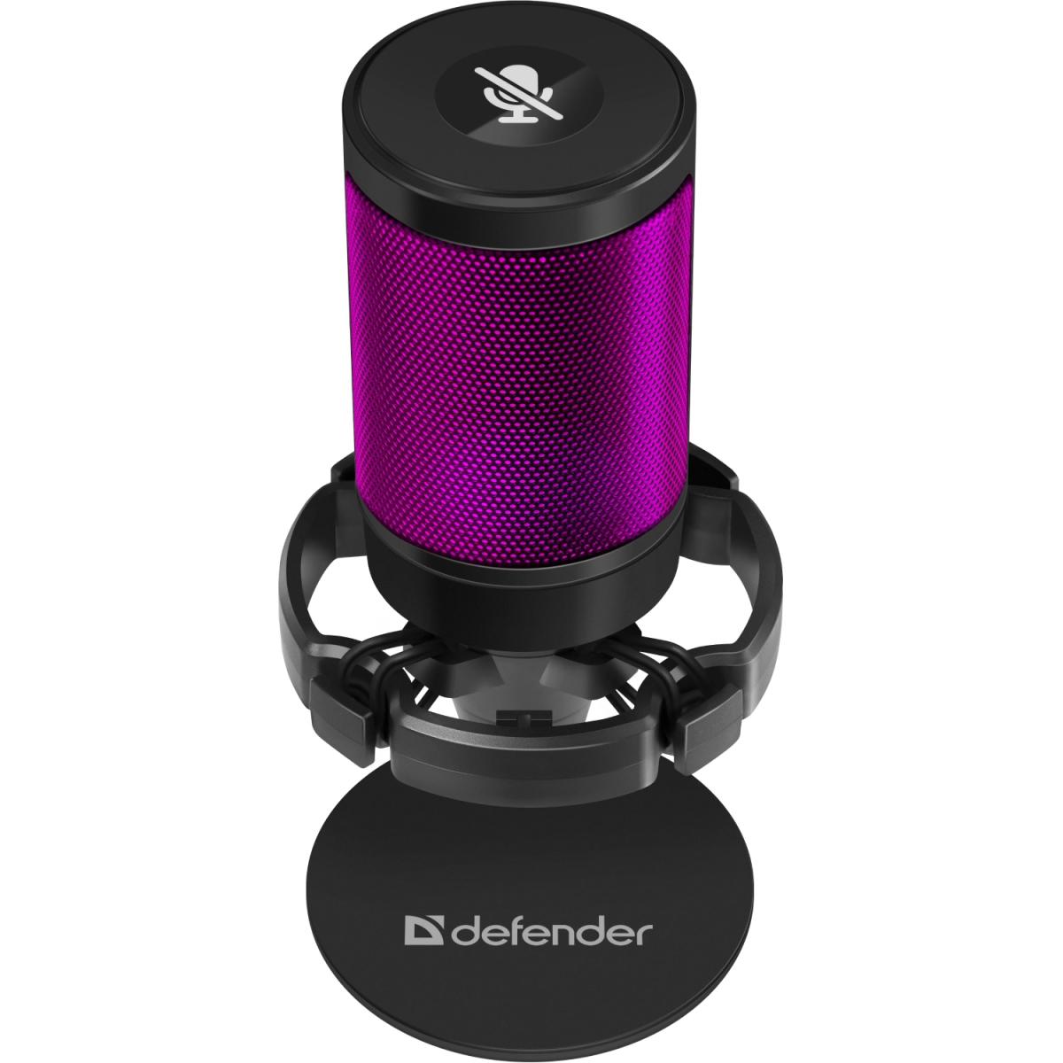 Ігровий стрім мікрофон Defender Impulse GMC 600 USB, RGB, 1.8м чорний (64660)
