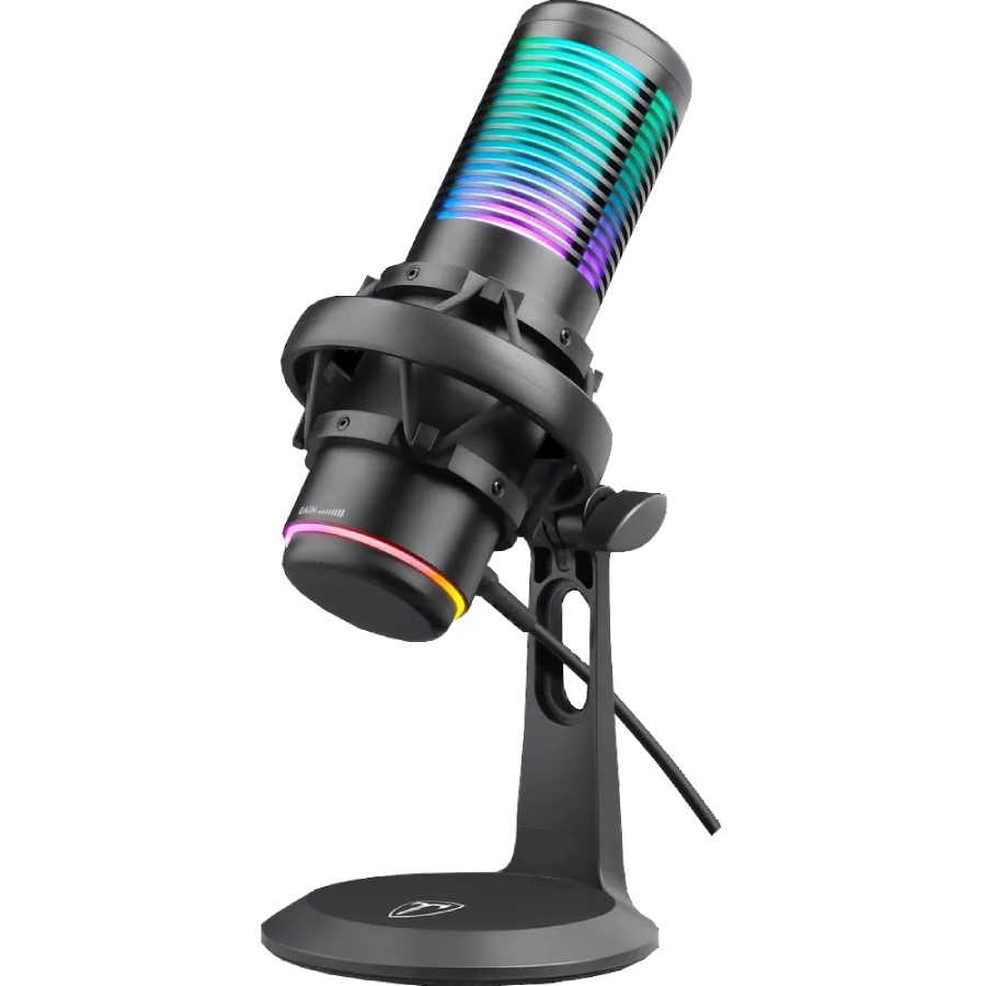 Ігровий стрім мікрофон Defender Pulsar GMC USB, RGB,  2.0 м (64730)