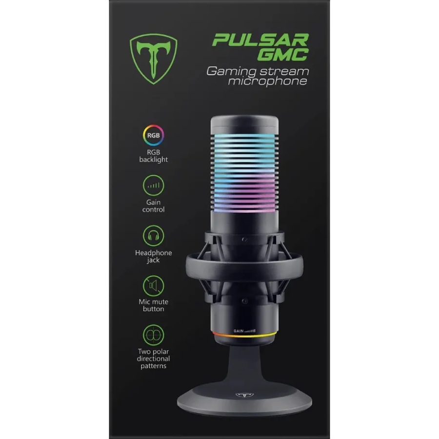 Ігровий стрім мікрофон Defender Pulsar GMC USB, RGB,  2.0 м (64730)