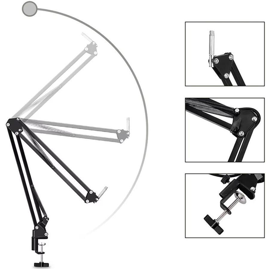 Ігровий стрім мікрофон Media-Tech Професійний набір XLR USB чорний (MT397K)