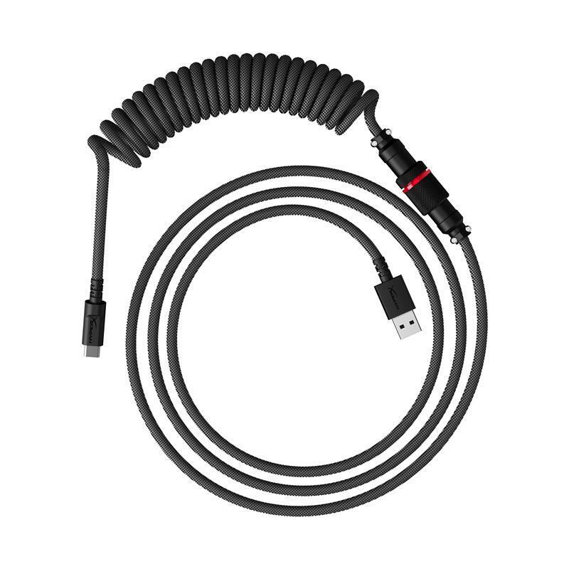 HyperX Кабель USB-A - USB-C спіральний, 1.37м Grey/Black (1525553)