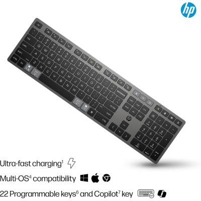 Клавіатура HP 720 Multi-Device Rechargeable Wireless/Bluetooth UA Black (9T5B1AA)