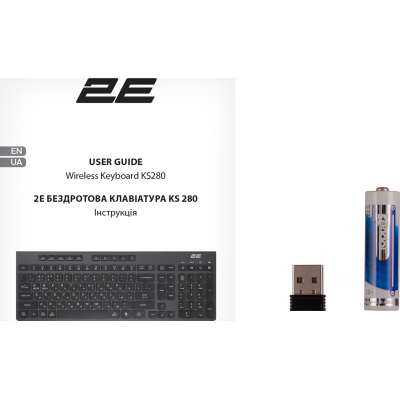 Клавіатура 2E KS280 Wireless/Bluetooth Black-Gray (2E-KS280WBGR_UA)