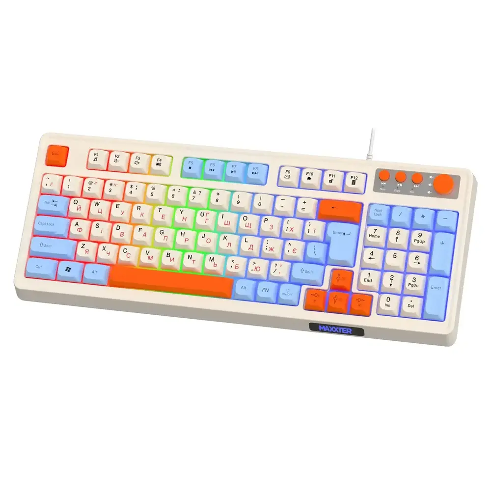 Клавiатура Maxxter KBG-3C01-UA White