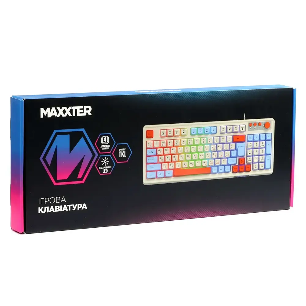 Клавiатура Maxxter KBG-3C01-UA White