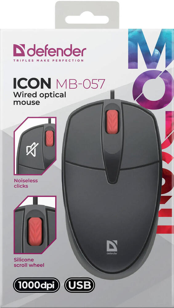 Мишка Defender Icon MB-057 USB Black (52057)