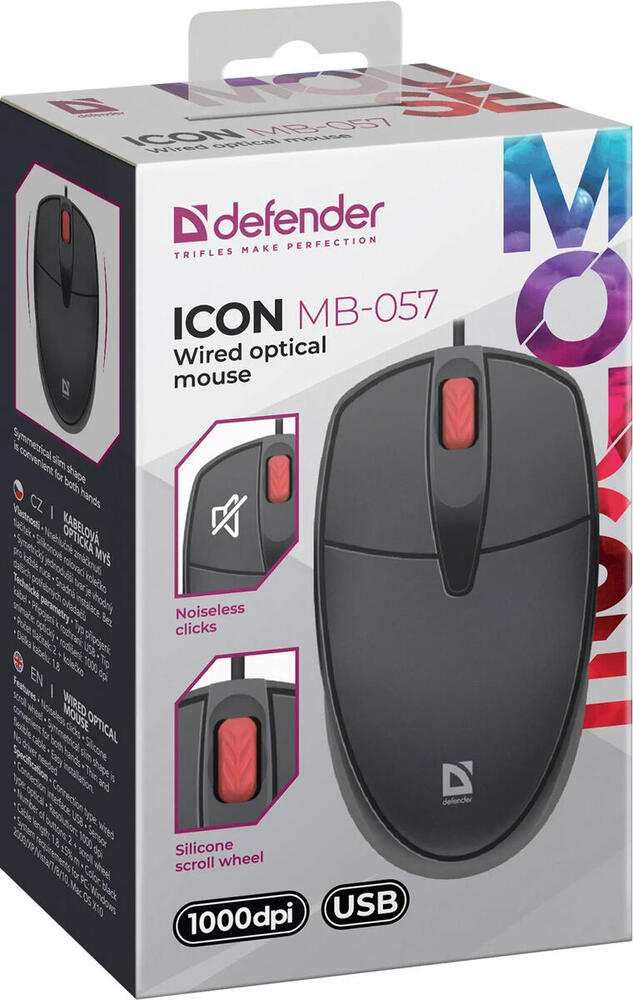 Мишка Defender Icon MB-057 USB Black (52057)