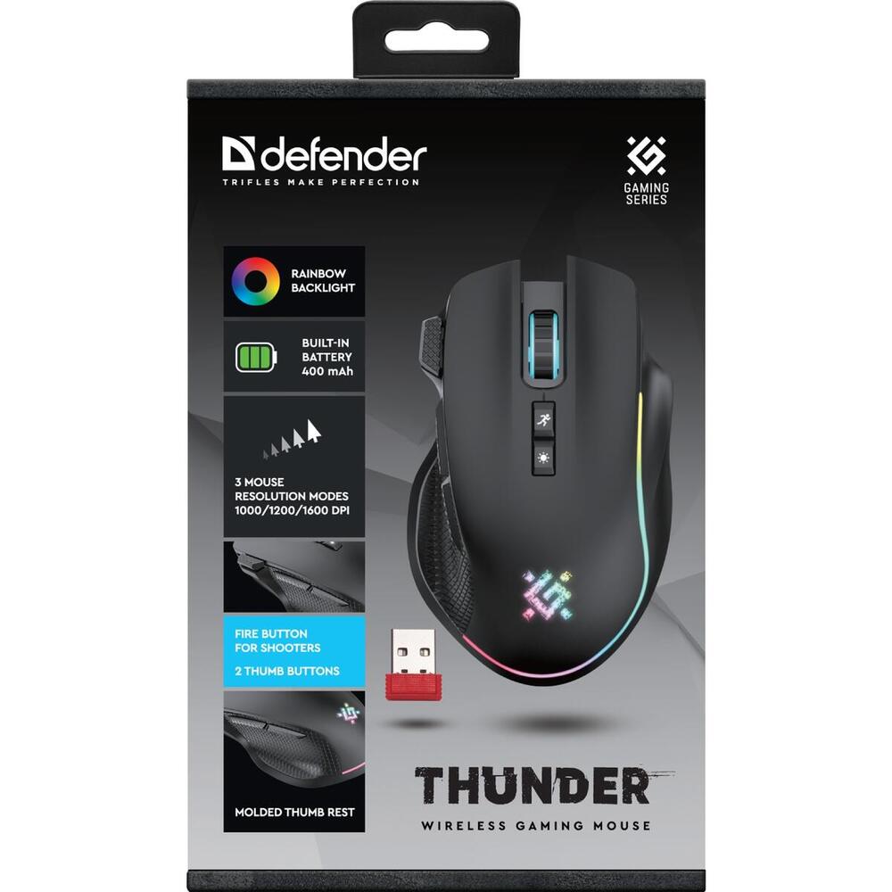 Мишка Defender Thunder GM-213 LED Wireless Black (52213)
