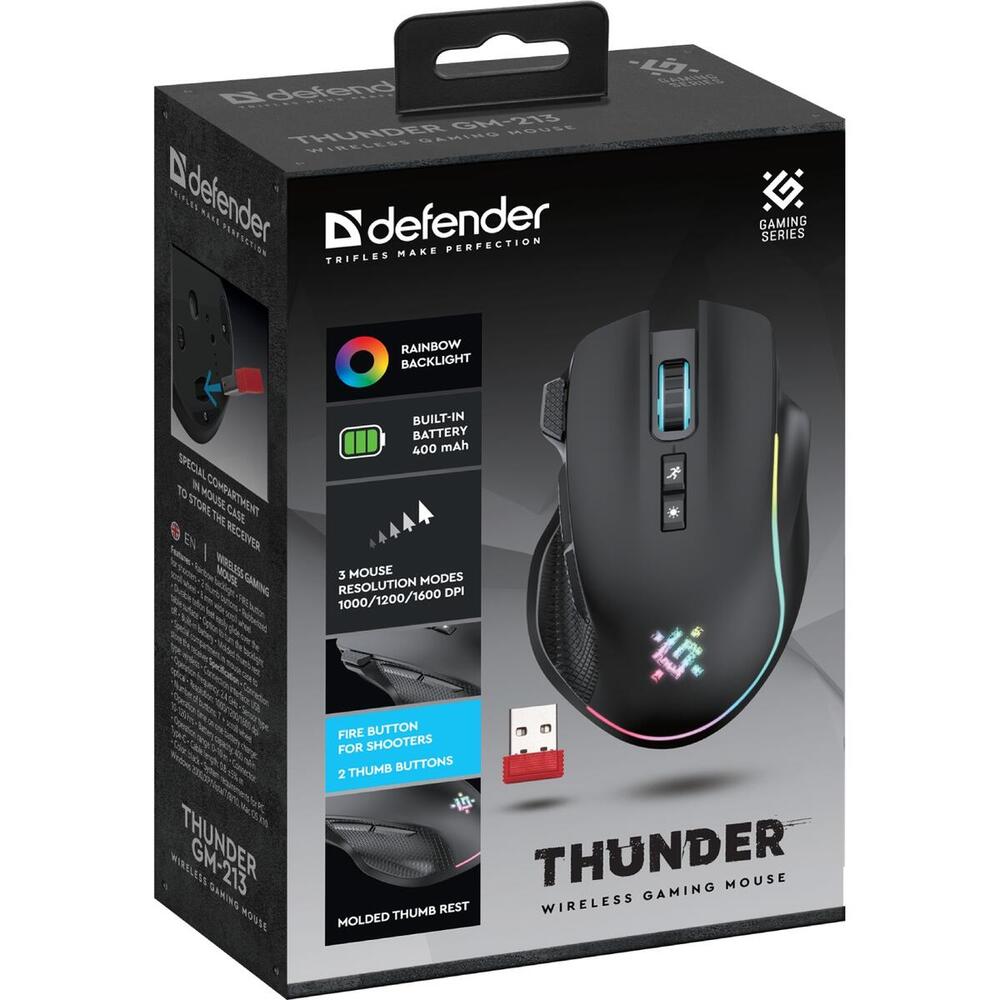 Мишка Defender Thunder GM-213 LED Wireless Black (52213)