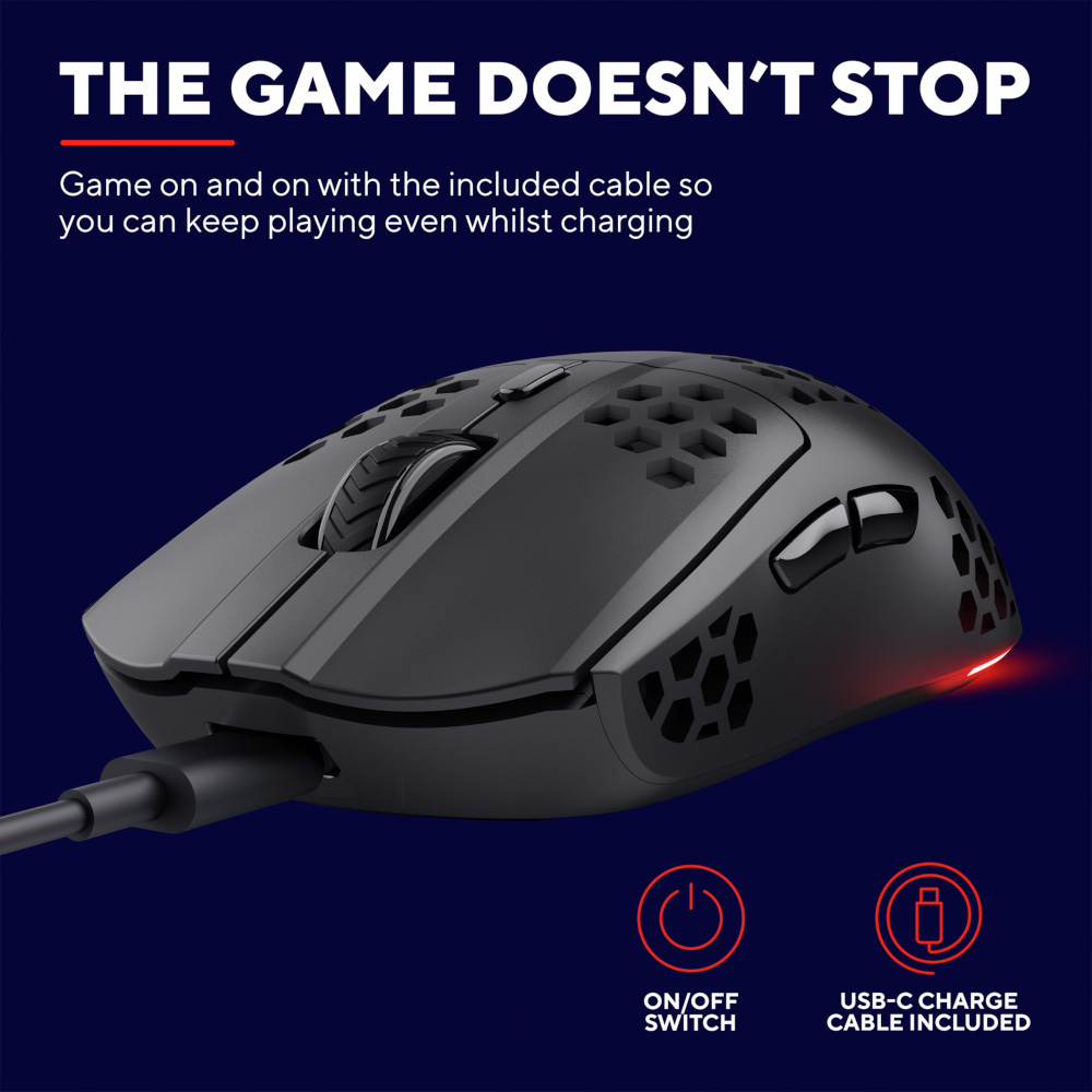 Бездротова Мишка GXT 929 Helox Ultra-lightweight W ireless Gaming Mouse GXT 929 Helox TRUST (25307)