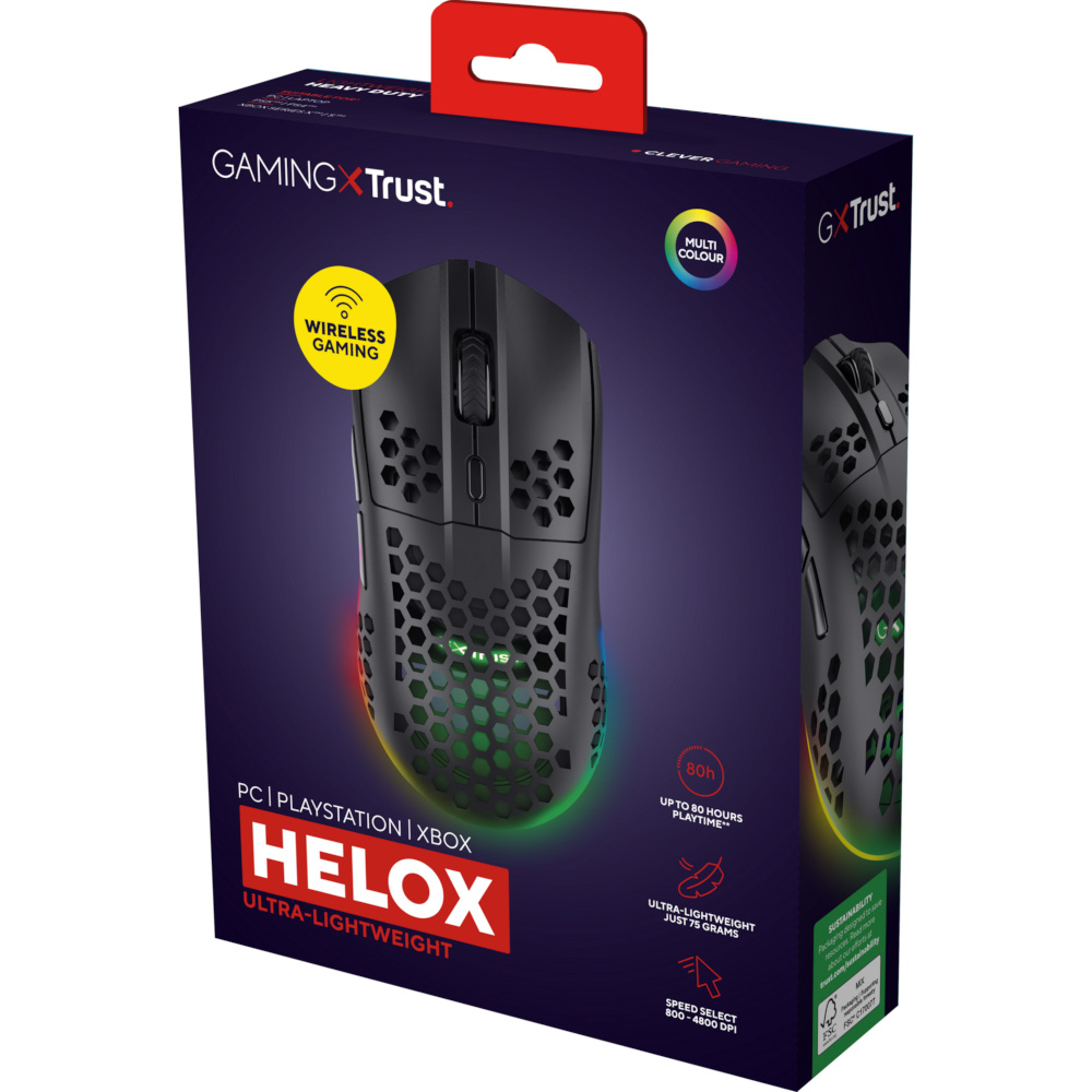 Бездротова Мишка GXT 929 Helox Ultra-lightweight W ireless Gaming Mouse GXT 929 Helox TRUST (25307)