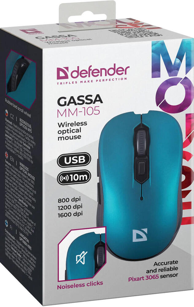 Мишка Defender Gassa MM-105 Wireless Turquoise (52102)