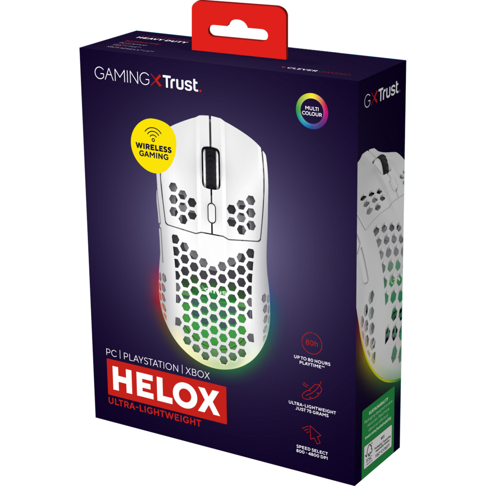 Бездротова Мишка GXT 929W Helox Ultra-lightweight  Wireless Gaming Mouse 6400 Dpi GXT 929W Helox TRUST (25390)
