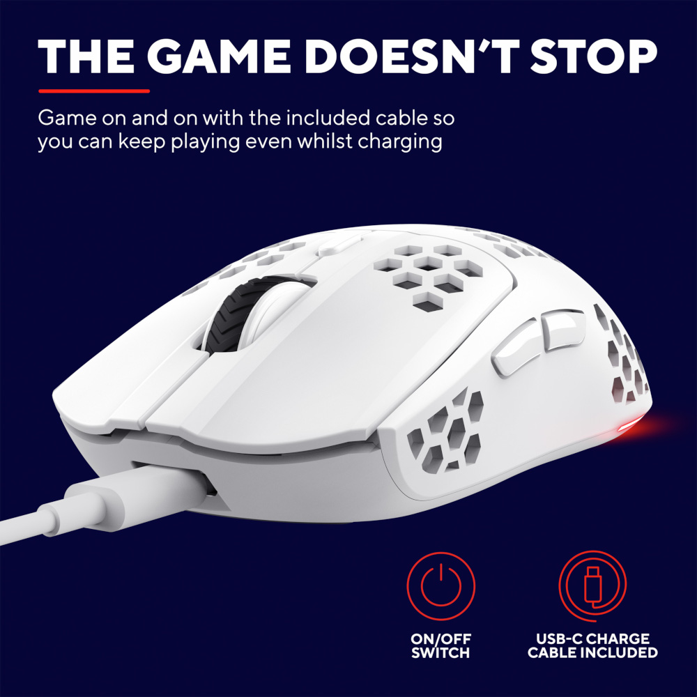 Бездротова Мишка GXT 929W Helox Ultra-lightweight  Wireless Gaming Mouse 6400 Dpi GXT 929W Helox TRUST (25390)