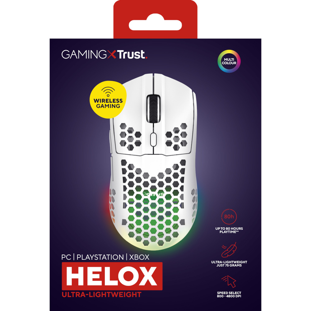 Бездротова Мишка GXT 929W Helox Ultra-lightweight  Wireless Gaming Mouse 6400 Dpi GXT 929W Helox TRUST (25390)