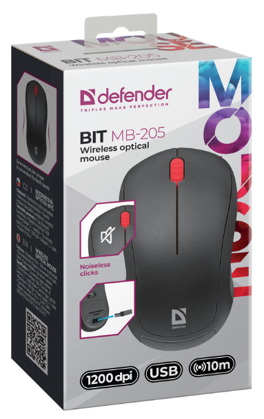 Мишка Defender Bit MB-205 Silent Wireless Black (52205)