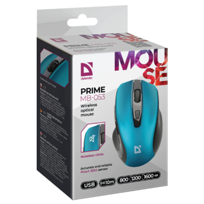Мишка Defender Prime MB-053 Silent Wireless Turquoise (52054)
