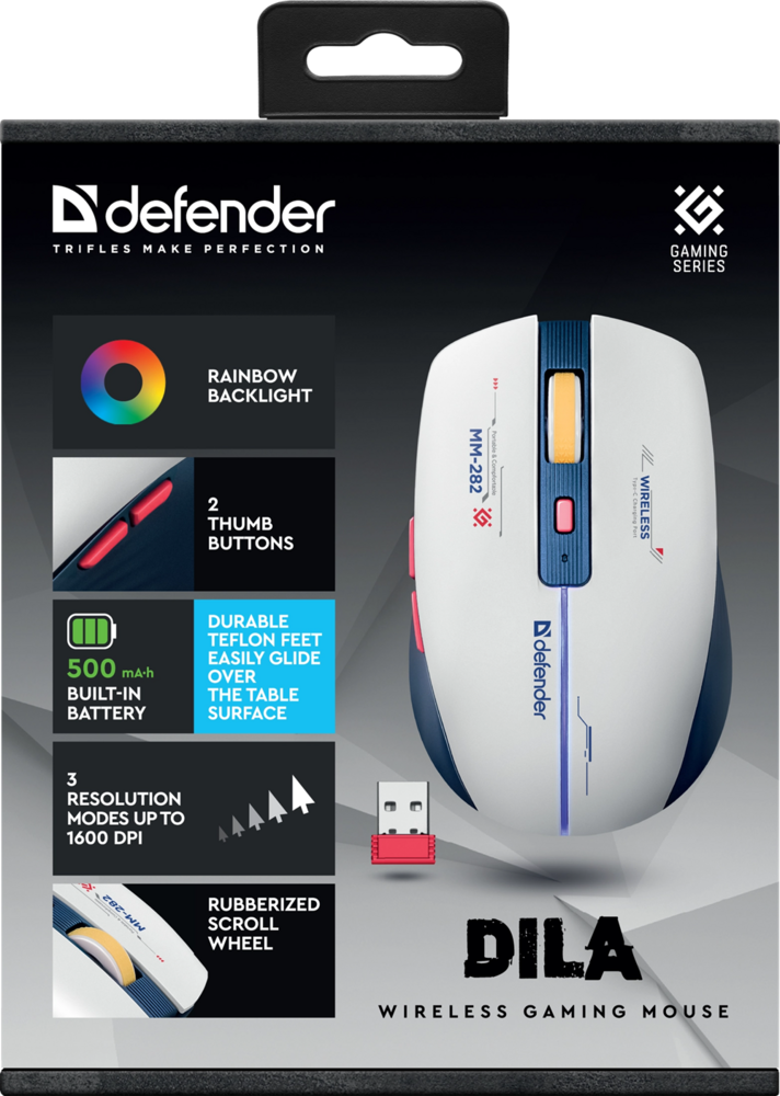 Миша DEFENDER (52282) Dila MM-282 біл+син,LED,6D,2.4,1800dpi