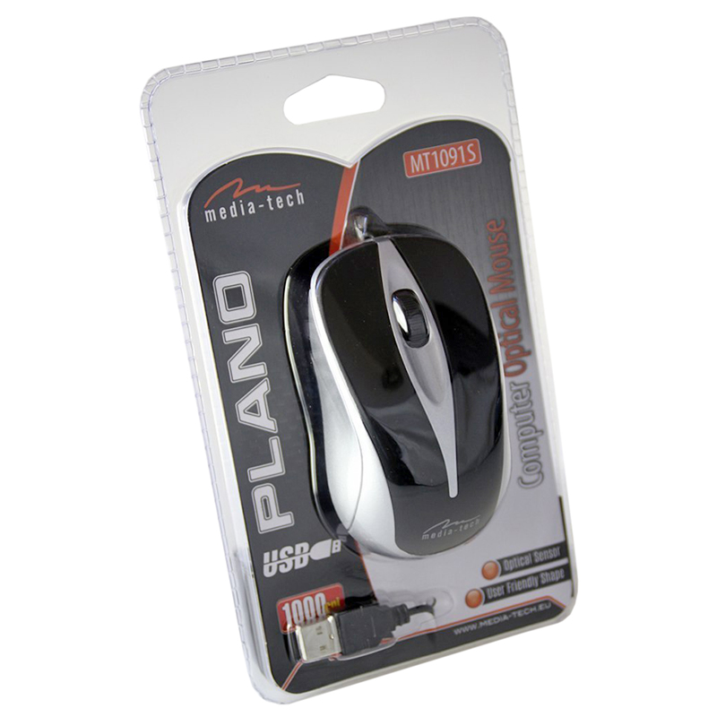 Мишка Media-Tech Plano USB Silver (MT1091S)