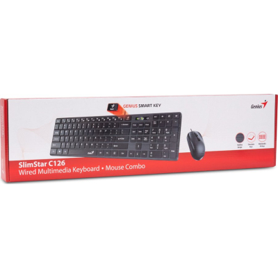 Комплект (клавіатура, миша) Genius C-126 SlimStar Black Ukr (31330007407)