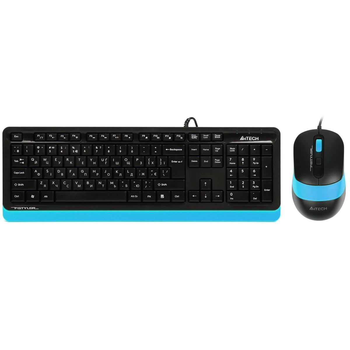 Комплект (клавіатура, миша) A4Tech F1010 Black/Blue