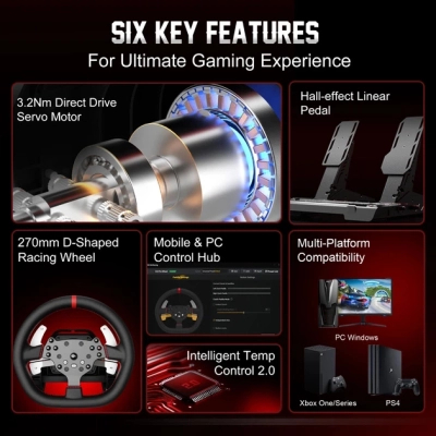 Кермо PXN V10 Ultra Bundle for PS4/XBOX/Xbox Series X|S/PC (PXN-V10 Ultra EU)