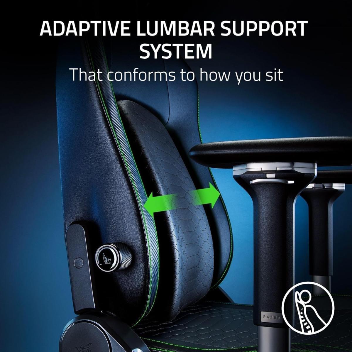 Крісло Razer Iskur V2 NewGen, EPU шкіра з CoolTouch™, 4D-Armrests, чорний (RZ38-04900800-R3G1)