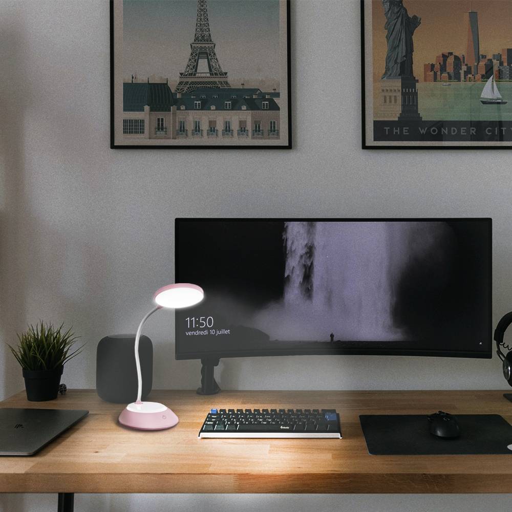 LED лампа настiльна з акумулятором DC3 TITANUM TLTF-022P 7W 3000-6500K USB рожева (26845) LED лампа настiльна з акумулятором DC3 TITANUM TLTF-022P 7W 3000-6500K USB рожева (26845)