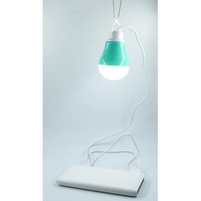 USB-світильник з LED-лампочкою Dengos, шнур ~1м, 5V, 5W, Red (LED-BULB-5V5W-RED)
