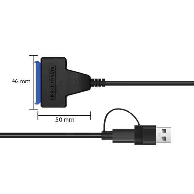 Адаптер USB3.0 Type-A/C HDD 2,5" SATA II/III / SSD Dynamode (DM-AD-SATA-U3)