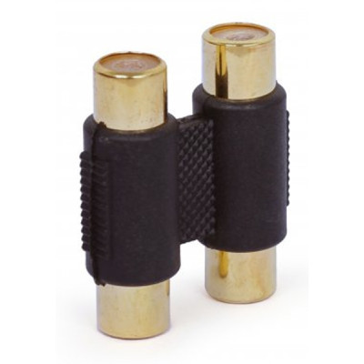 Адаптер Cablexpert 2xRCA - 2xRCA (F/F), Black (A-2RCAFF-01)
