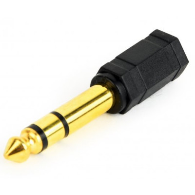 Адаптер Cablexpert 6.35 мм - 3.5 мм (M/F), чорний (A-6.35M-3.5F)