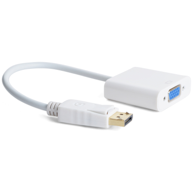 Адаптер Cablexpert DisplayPort - VGA (M/F), 0.15 м, білий (A-DPM-VGAF-02-W) пакет