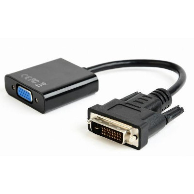 Адаптер Cablexpert DVI - VGA (M/F), 0.2 м, Black (AB-DVID-VGAF-01)